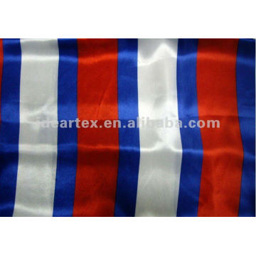 Polyester Shiny Colorful Stripe Printed Satin for Lady Dress